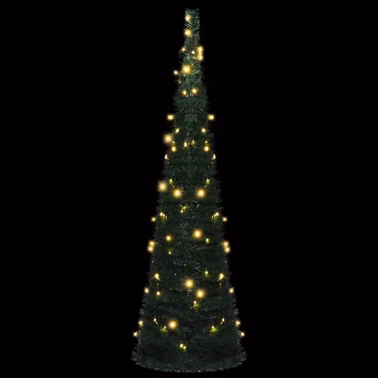 Berkfield Home Pop-up String Artificial Pre-lit Christmas Tree in Green, Height: 150 cm