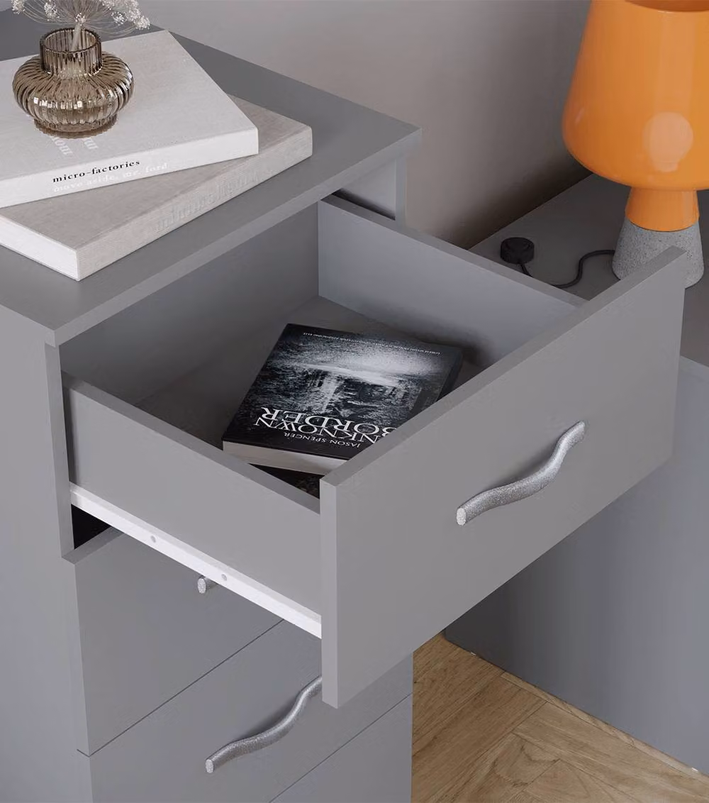 HD Designs Riano 5 Drawer Narrow Freestanding Storage Chest in Matt Grey – 3