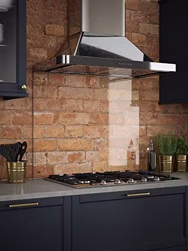 Generic Clear Satin Glass Kitchen Splashback, W: 90.0 cm, H: 75.0 cm, Thickness: 6.0 mm
