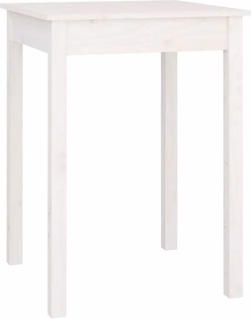 Berkfield Home White Solid Wood Pine Square Dining Table W/D/H: 55 x 55 x 75 cm
