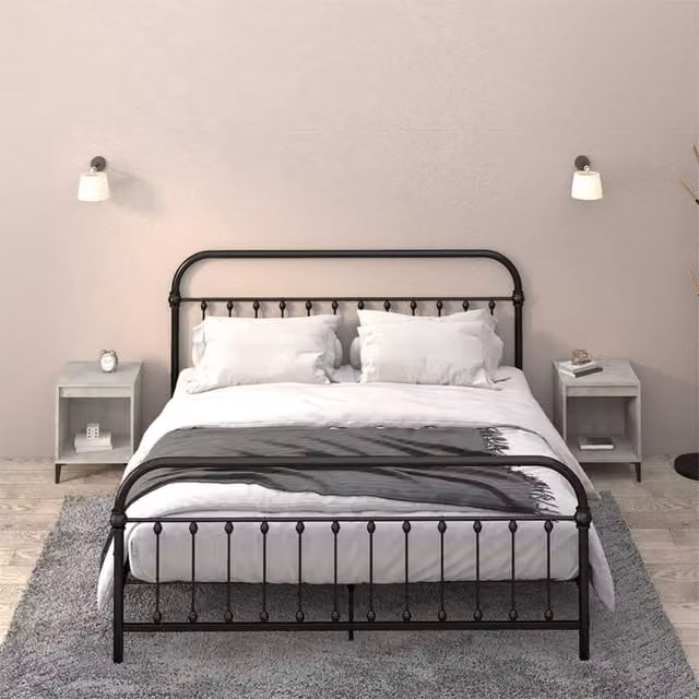 Berkfield Home Set of 2 Modern Bedside Cabinets in Concrete Grey, W/D/H: 40 x 35 x 50 cm