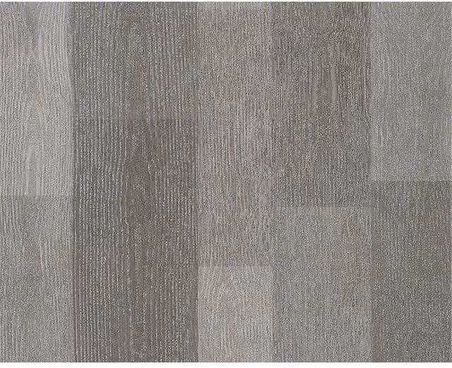 A.S. Création Modern Abstract Wood Panel Pattern Metallic Motif Non-Woven Wallpaper in Brown and Grey