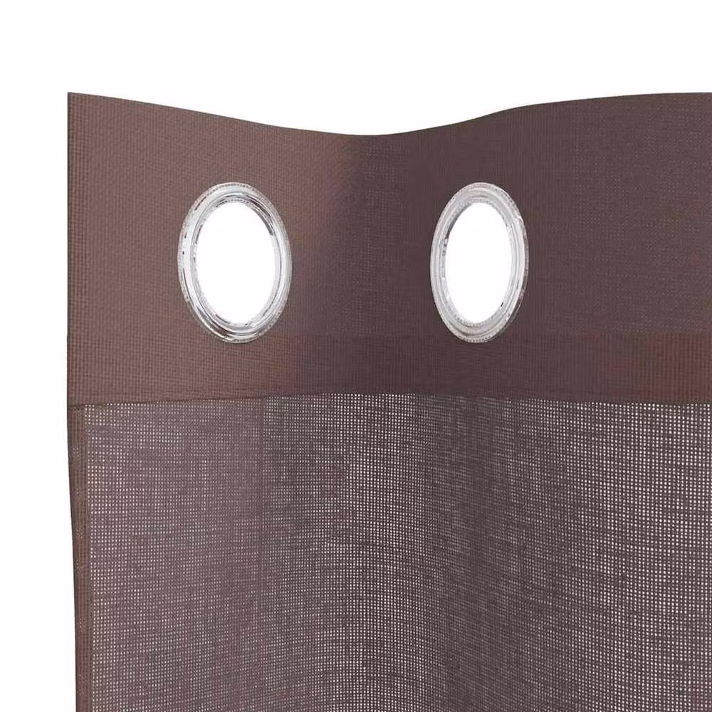 Berkfield Home Brown Voile Fabric Panel Curtains with Eyelets, 2 Pack, W: 140 cm, H: 225 cm – 5