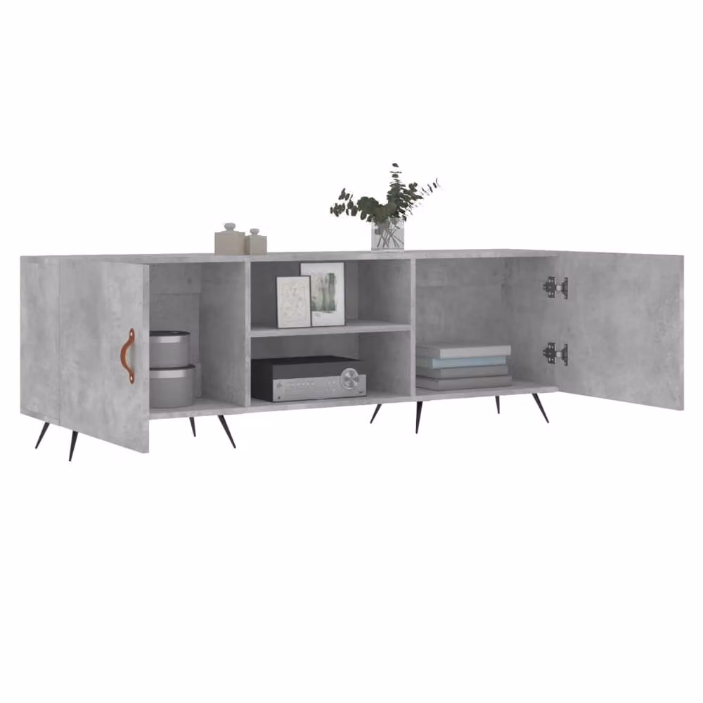 Berkfield Home Industrial TV Cabinet in Concrete Grey, W/D/H: 150 x 30 x 50 cm – 3