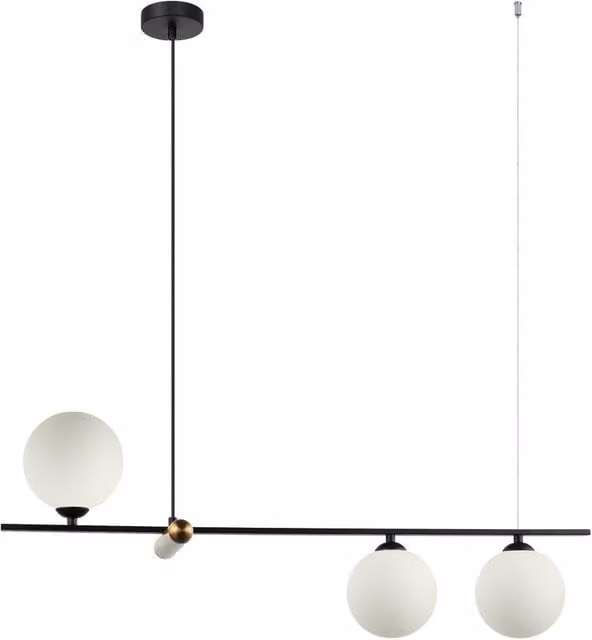 Netlighting Barletta Modern 3 Light Bar Pendant Ceiling Light with G9 Sockets in Black