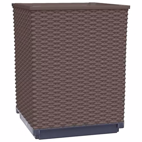 vidaXL Set of 2 Brown Polypropylene Planter Tubs, W/D/H: 30 x 30 x 37 cm – 4