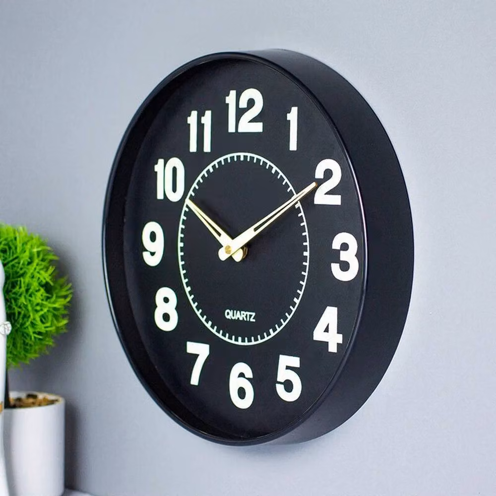 KORVIXA Black Illuminated Digital Round Wall Clock, Diameter: 100 cm – 3