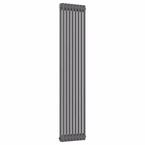 Lux Heat Anthracite Grey Vertical 2 Column Traditional Steel Radiator H: 150 cm, W: 38 cm – 2