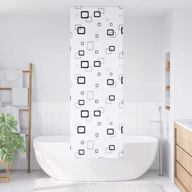Berkfield Home White Opaque Shower Roller Blind, W: 70 cm, H: 240 cm