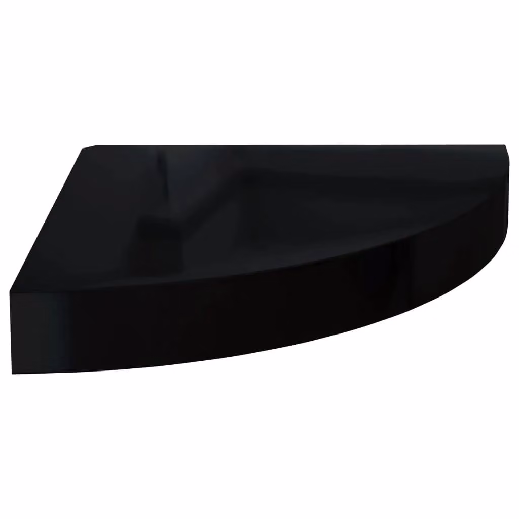 Berkfield Home Set of 4 High Gloss Black Floating Corner Shelves, W/D/H: 25 x 25 x 4 cm – 3