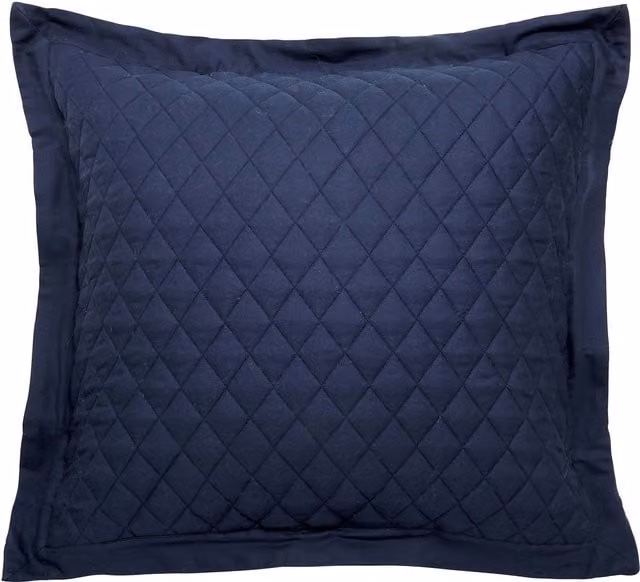 Bedeck of Belfast Sutton/Albany Pair of Square Cotton Percale Pillowcases, Denim Blue