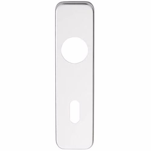 Loops Pair of Long Backplate Door Handle Locks for Safety Levers in Brushed Satin Aluminium, W: 154 mm, H: 40 mm