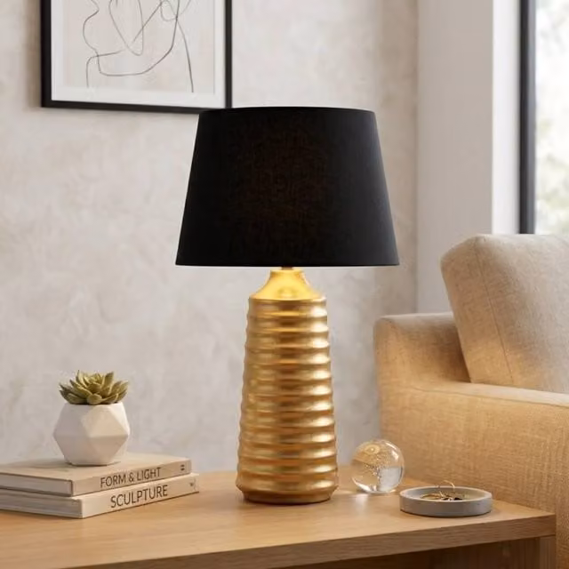Garden Greatness Relica Brushed Wave Gold Table Lamp