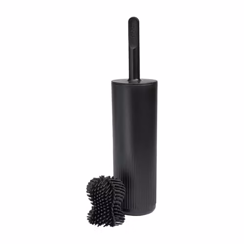 ReBorn Recycled Freestanding Toilet Brush and Holder with Cover in Black – 1