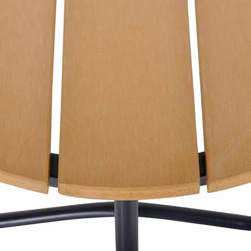 Outsunny Round Outdoor Side Table in Natural Wood and Black, Diameter: 49 cm, Height: 48 cm – 6