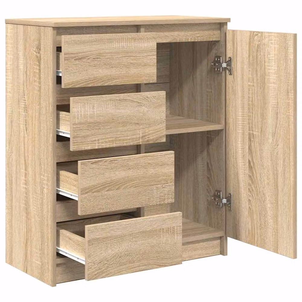 Berkfield Home Sonoma Oak Sideboard with Drawers in Light Tan, W/D/H: 71 x 35 x 84 cm – 2