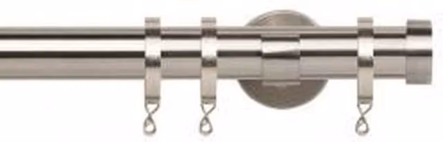 NewEdgeBlinds Metal Curtain Pole Set in Silver, 230 cm
