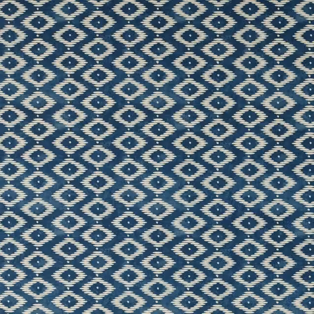 Ashley Wilde Son Vida Midnight Blue Graphic Cotton and Linen Fabric