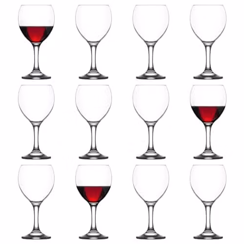 LAV Misket Red Wine Glasses, 260ml, Pack of 12, Transparent – 1