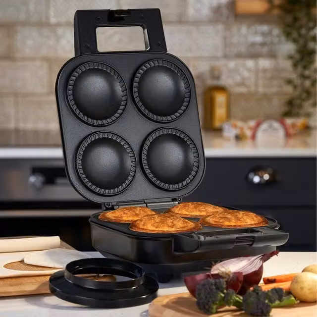 Cooks Professional Deep Fill Pie Maker, 4 Pie Capacity, Black