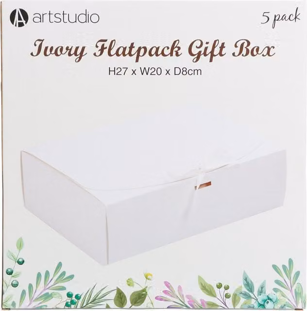 Art Studio Pack of 5 White Paper Flatpack Wedding Gift Boxes