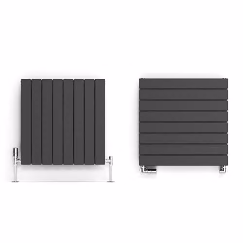Terma Steel Wall Mounted Radiator in Anthracite Grey, H: 60.0 cm x W: 58.8 cm