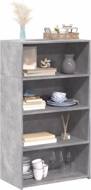 Berkfield Home Modern Highboard in Concrete Grey, W: 70 cm, D: 41 cm, H: 124 cm