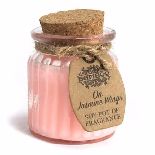 KDMD On Jasmine Wings Soy Pot of Fragrance Candles, Set of 2, Pink and Brown – 1