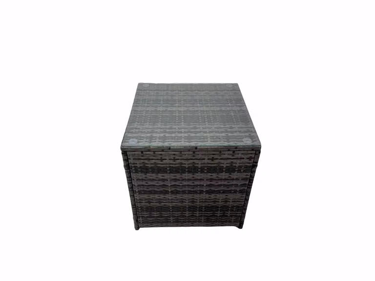 Fimous Patio Furniture Set with Dining Table, 3 Stools, 2 Chairs and Side Table in Dark Grey