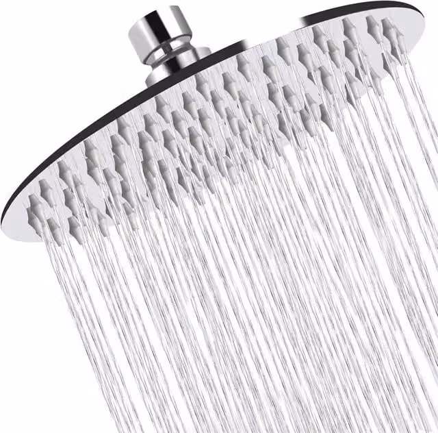 Nordara Chrome Round Rainfall Shower Head with Anti-Limescale Feature in Silver – 1