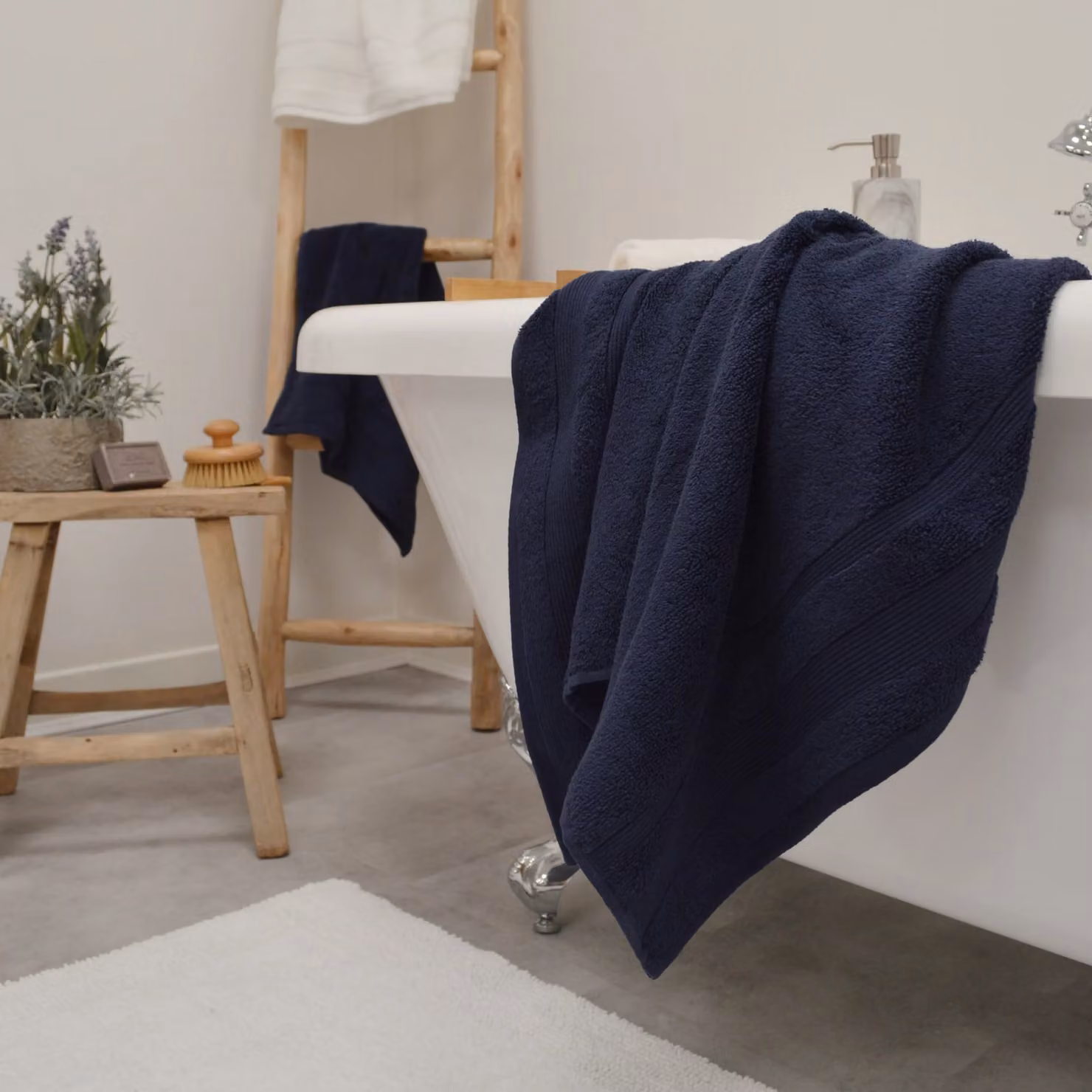 Allure Bath Fashions Luxury Zero Twist Egyptian Cotton Towel Set in Blue – 3