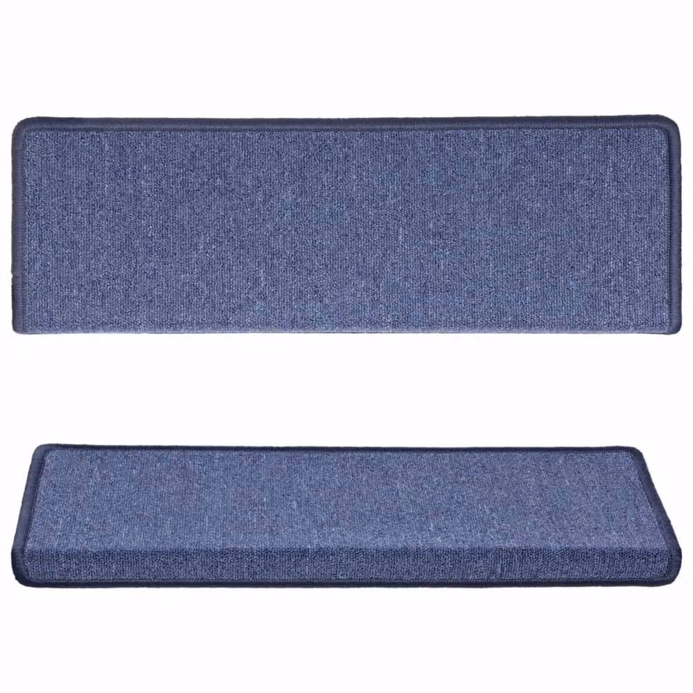 Berkfield Home Self-Adhesive Carpet Stair Treads, 15 Pieces, Blue, W: 65 cm, D: 21 cm, H: 4 cm – 3