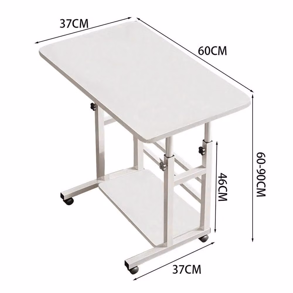 EONLION Height Adjustable Manual Crank Computer Desk in White, Width: 100 cm – 2