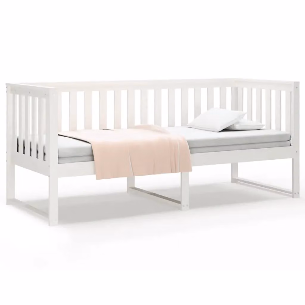 Berkfield Home Rustic White Solid Wood Pine Day Bed W/D/H: 80 x 200 cm – 2