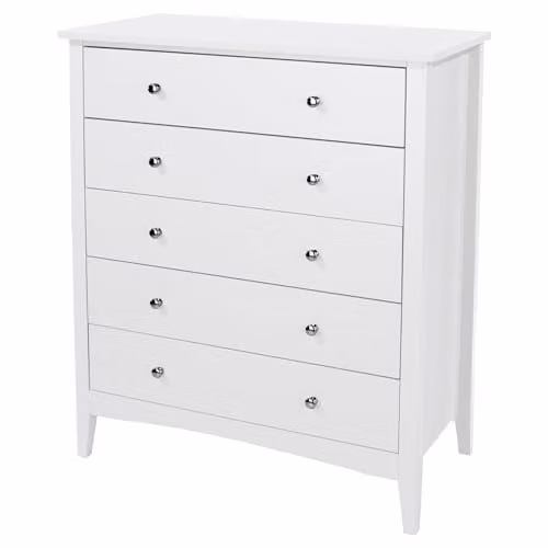 Core Products Como 5 Drawer Chest of Drawers in White