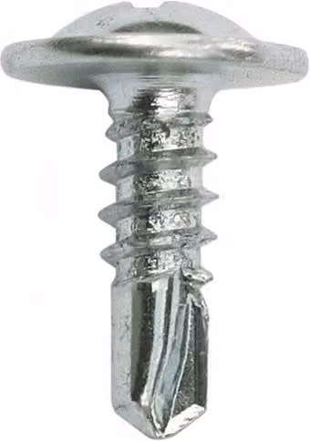 JCP Construction Products Metalfix Self-Drilling Wafer Head Screws, Silver, Box of 100
