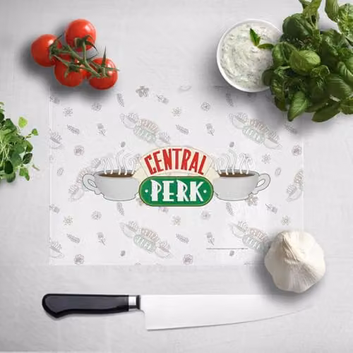 Zavvi Friends Central Perk Rectangular Chopping Board, White – 1