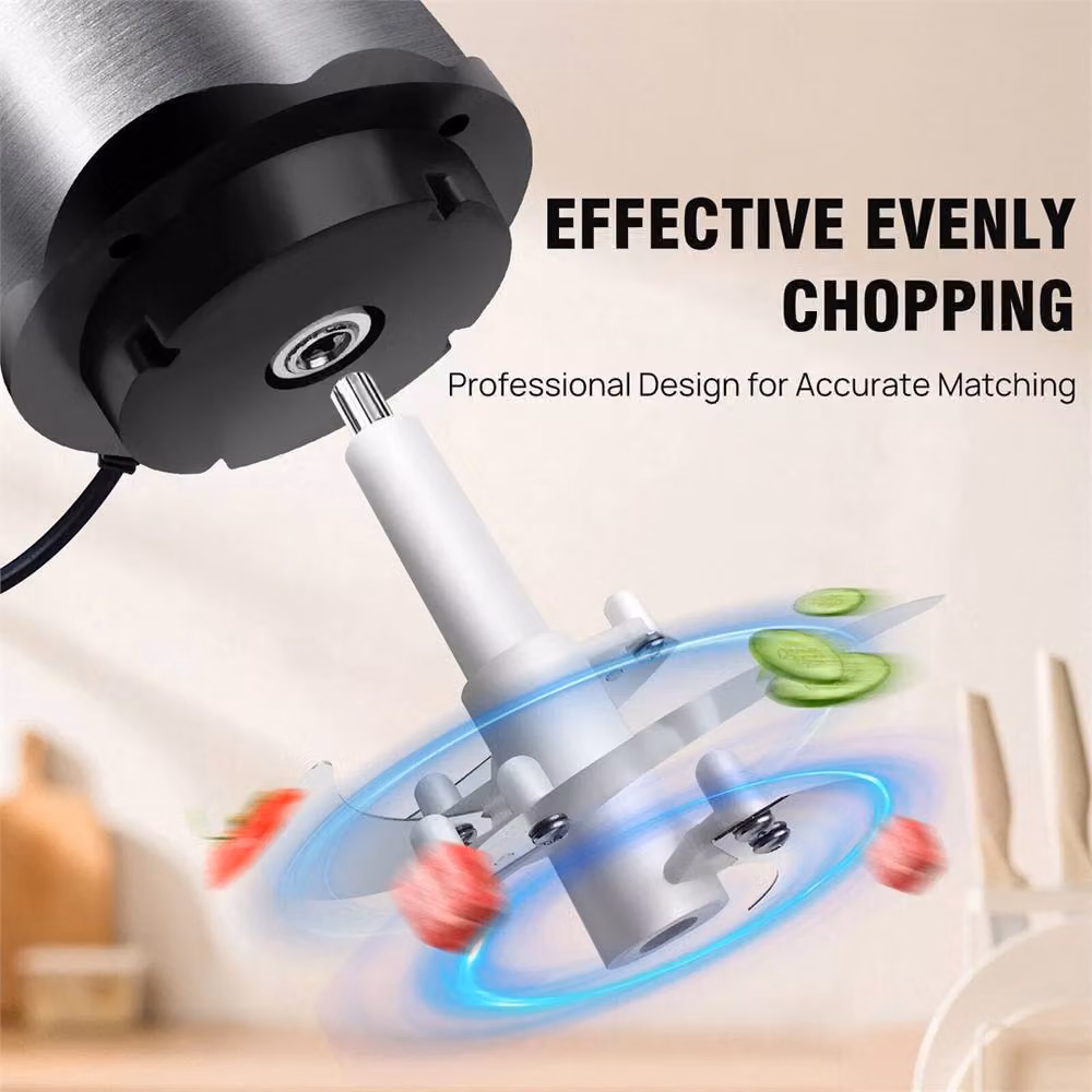 Nordara 2-Speed Electric Mini Food Chopper with 2000ml Glass Bowl in Silver – 4