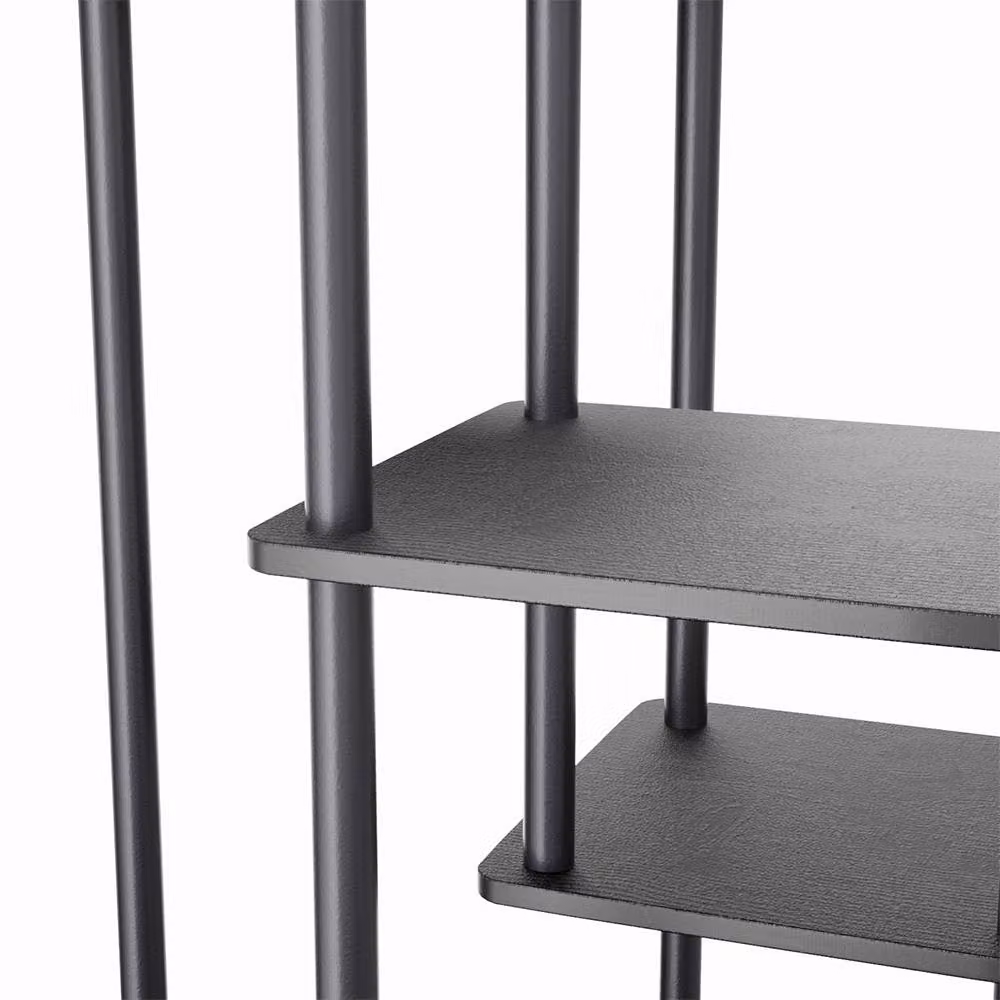 Garden Sanctuary 6-Tier Black Metal and MDF Plant Stand for Indoor and Garden Display – 7