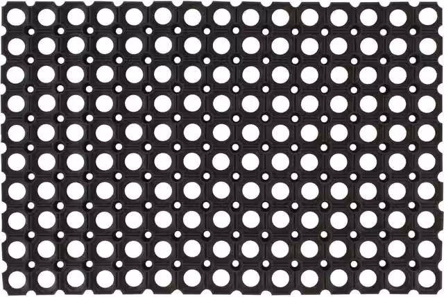 Berkfield Home Rectangular Rubber Door Mat, Black, W: 60 cm, D: 80 cm