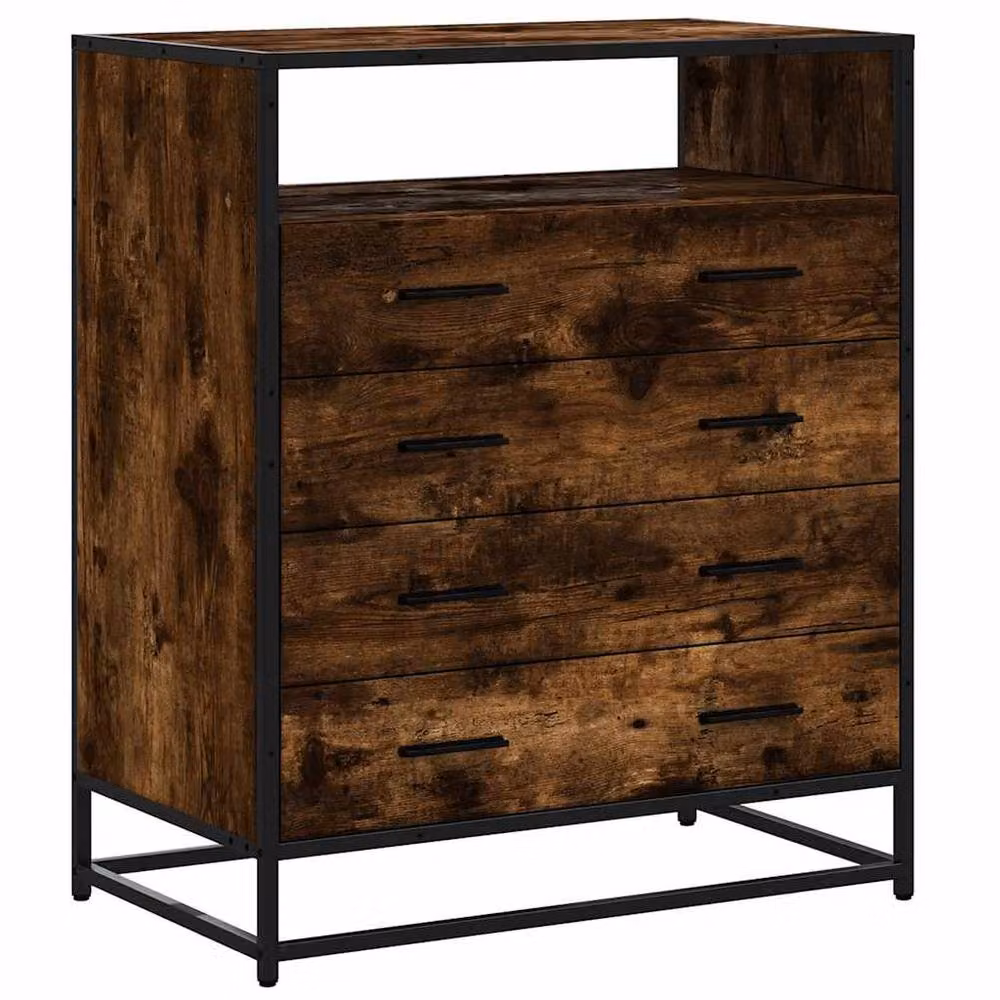 Berkfield Home Elegant Drawer Cabinet in Smoked Oak Brown, W: 70 cm, D: 41 cm, H: 83.5 cm – 3