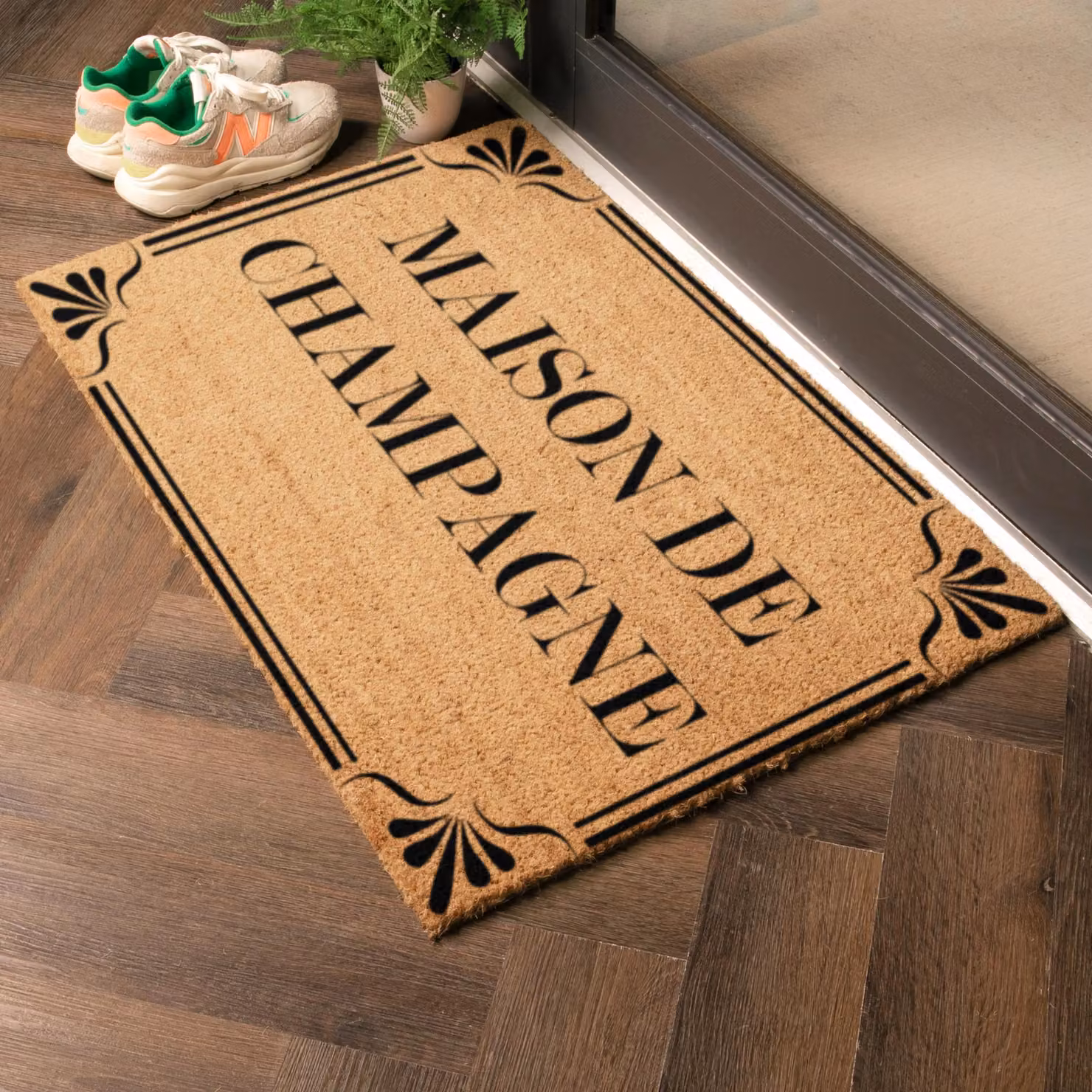 Artsy Mats Maison De Champagne Country Home Extra Large Doormat in Black, W: 90 cm, D: 60 cm – 2