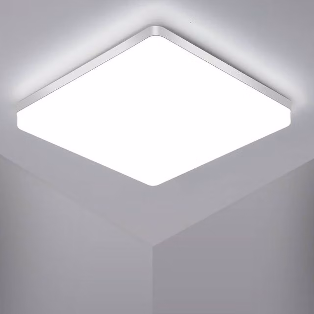 Goeco White LED Bathroom Ceiling Light, 48W, 6500K, IP44, Diameter: 30 cm
