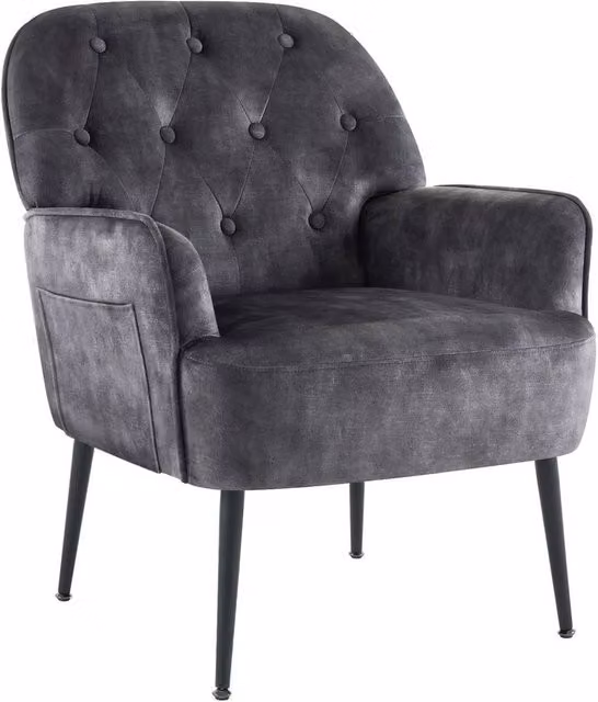 FORGEVIO Grey Mid Century Tub Armchair with Armrests