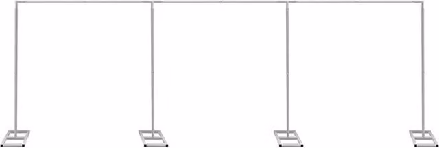 Neel Blue Arch Backdrop Frame Stand with Base in Silver, W 9 m x H 3 m