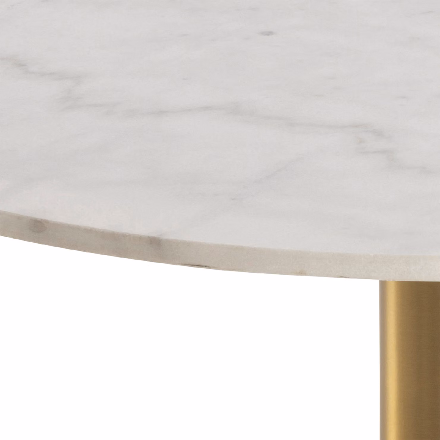 Furniture To Go Corby Round Coffee Table with White Polished Marble Top and Gold Base – 2