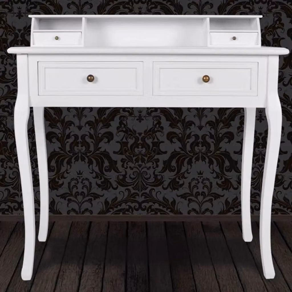 Berkfield Home Modern Lacquered White Wood Vanity Makeup Table – 2