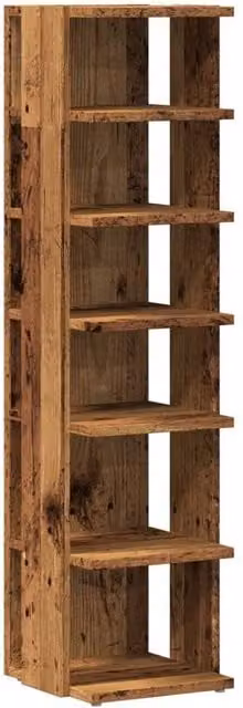 Berkfield Home Rustic Old Wood Shoe Cabinet in Brown, W/D/H: 28 x 27 x 102 cm – 1