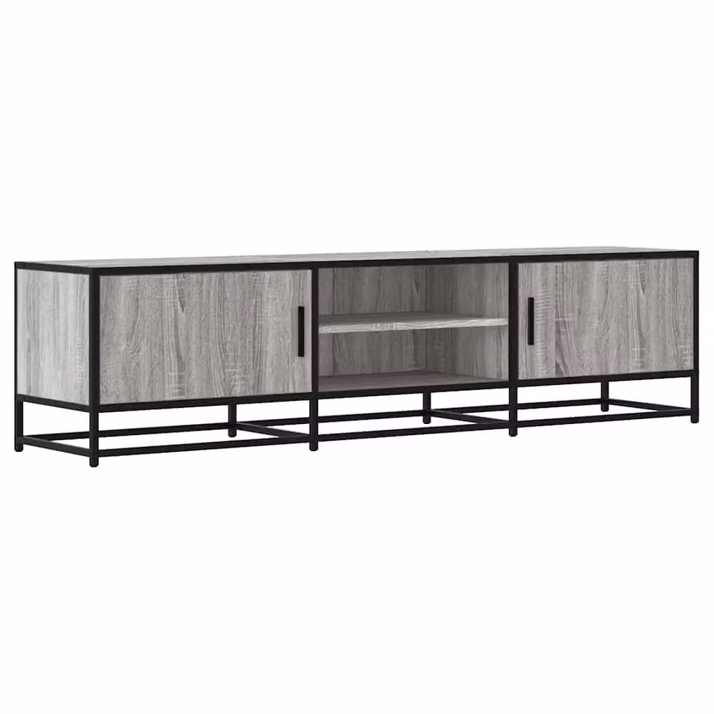 Berkfield Home Grey Sonoma TV Cabinet in Engineered Wood and Metal, W: 160 cm, D: 41 cm, H: 41 cm – 2