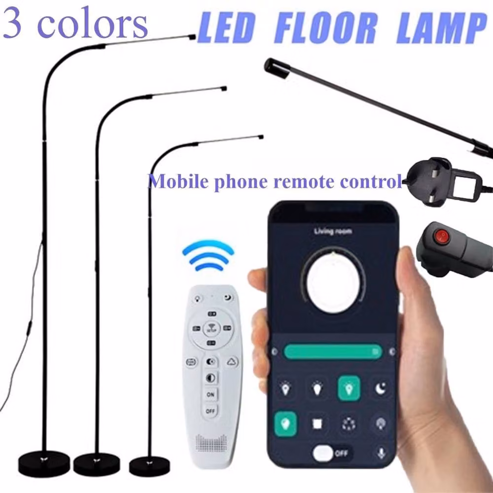 Kelvenix LED Standing Floor Lamp in Black with Warm White Light and Remote Control – 2